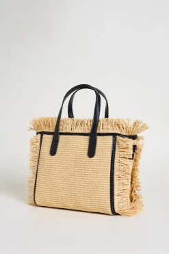 Borsa shopper a frange - Beige