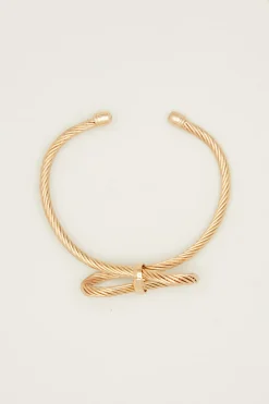Bracciale rigido con fiocco - Oro