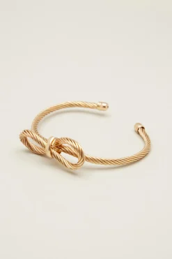 Bracciale rigido con fiocco - Oro