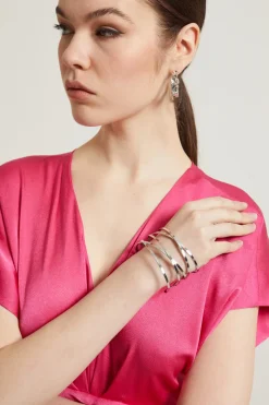 Bracciale rigido in metallo - Argento