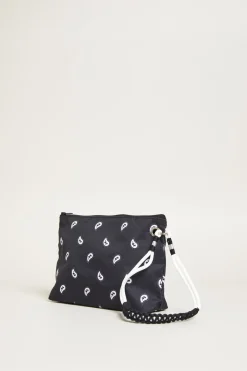 Busta con stampa a bandana - Nero