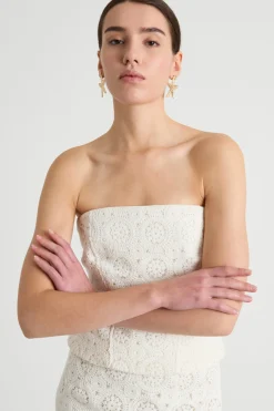 Bustino in macramè - Bianco