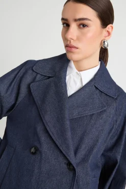 Caban in bull stretch - Blu
