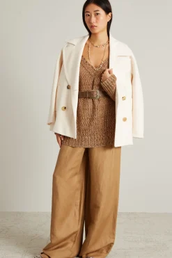 Caban in lana e cashmere - Latte