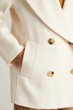 Caban in lana e cashmere - Latte