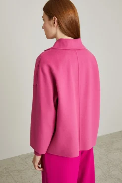Caban monopetto in lana - Fucsia