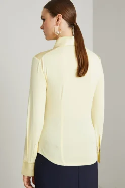 Camicia bimateriale - Giallo Crema