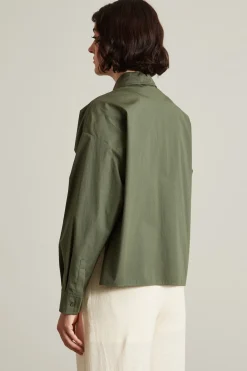 Camicia boxy asimmetrica - Verde Kaki