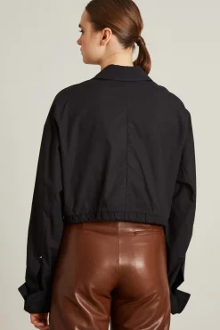 Camicia boxy con coulisse - Nero