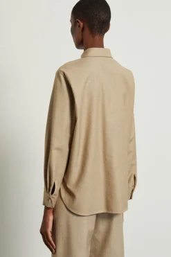 Camicia con micro strass - Nocciola Argento