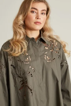 Camicia con ricami - Verde Militare