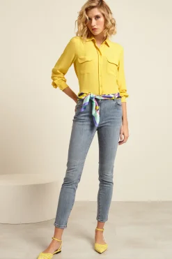 Camicia con tasche applicate - Giallo Sole