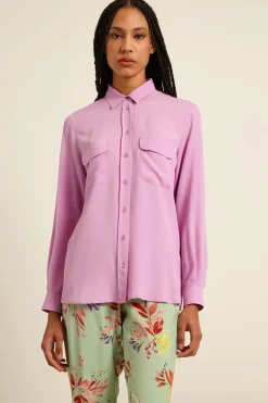 Camicia con tasche applicate - Malva