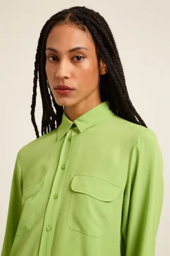 Camicia con tasche applicate - Verde Mela