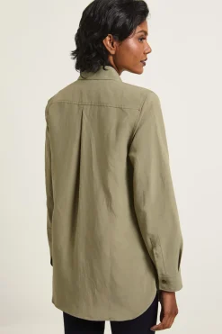 Camicia con tasche applicate - Kaki