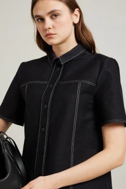 Camicia effetto denim - Nero