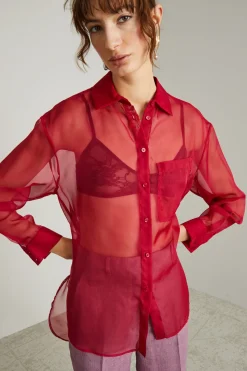 Camicia in chiffon - Rosso