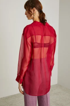Camicia in chiffon - Rosso