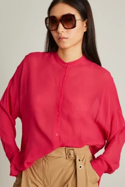 Camicia in georgette - Fucsia