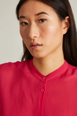 Camicia in georgette - Fucsia