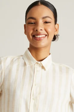 Camicia in lino - Bianco Beige