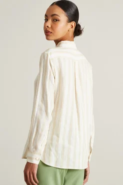 Camicia in lino - Bianco Beige