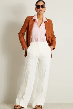 Camicia in lino - Rosa Bianco