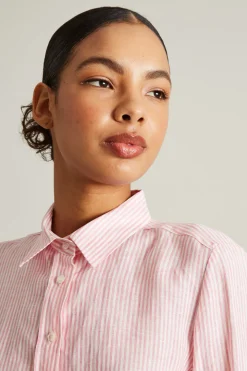 Camicia in lino - Rosa Bianco