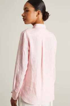 Camicia in lino - Rosa Bianco