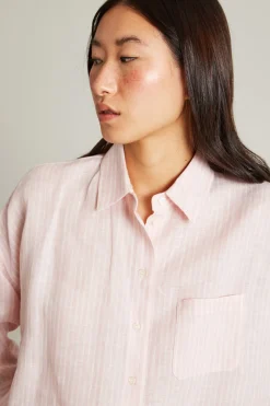 Camicia in puro lino - Rosa Pastello