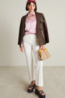 Camicia in raso di seta - Rosa