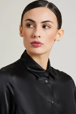 Camicia in seta - Nero