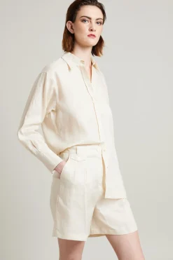 Camicia in tela di puro lino - Burro