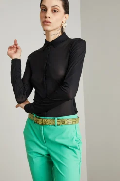 Camicia in tulle - Nero