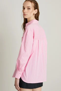 Camicia over - Rosa Bianco