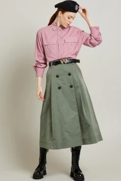 Camicia sahariana in mussola - Malva