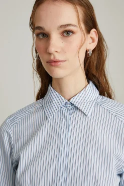 Camicia aderente - Bianco Azzurro