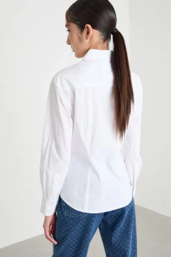 Camicia aderente in popeline - Bianco
