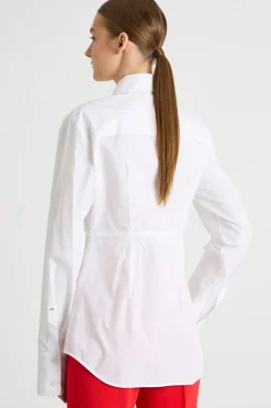 Camicia aderente in popeline - Bianco
