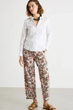 Camicia aderente in popeline stretch - Bianco