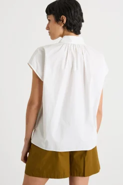 Camicia ampia con motivo arricciato - Bianco