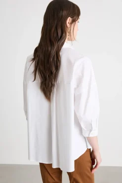 Camicia ampia con stampa - Bianco