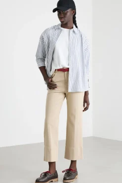 Camicia ampia con stampa - Bianco Azzurro