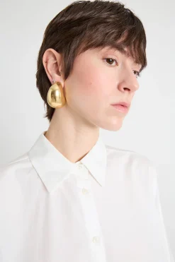 Camicia ampia in popeline - Bianco