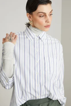 Camicia a righe - Bianco Azzurro