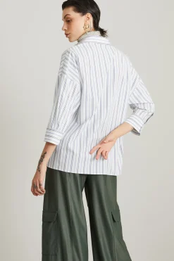 Camicia a righe - Bianco Azzurro
