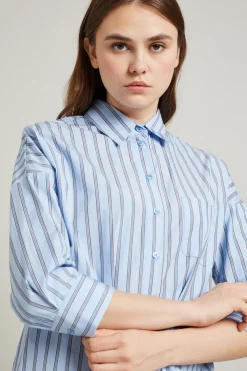 Camicia a righe - Celeste