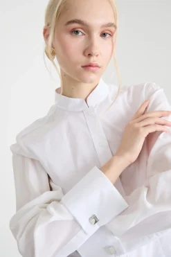 Camicia bimateriale - Bianco