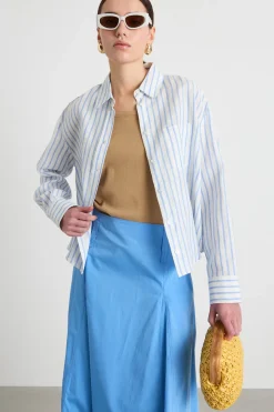 Camicia boxy - Azzurro Bianco