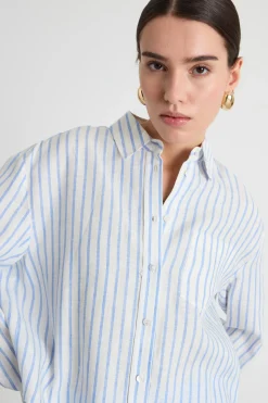 Camicia boxy - Azzurro Bianco